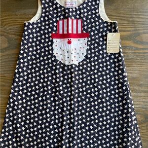 Uncle Sam Star Pattern Sleeveless Dress with Red Accents